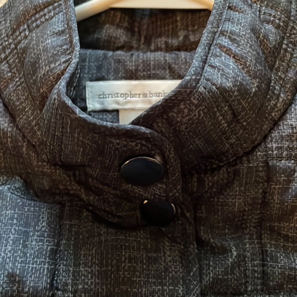 Christopher & Banks grey/charcoal vest. See pictures for pattern. Like new Small - Picture 3 of 8